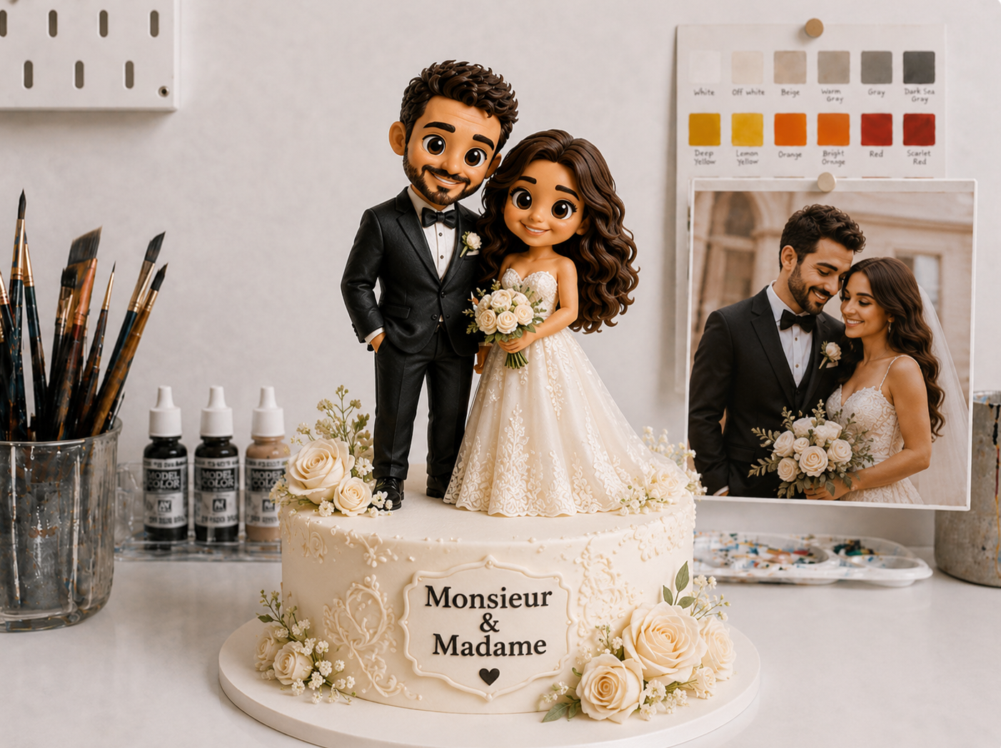 Figurine 3D personnalisée de mariage réalisée à partir de photos