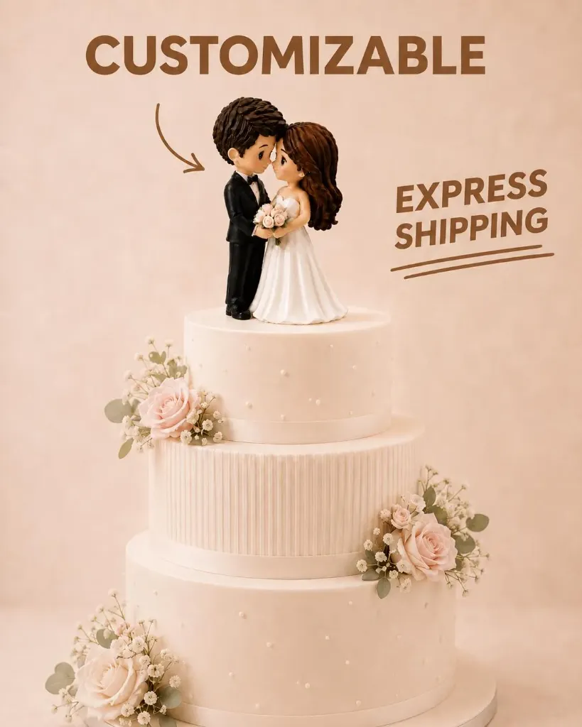 Express Figurine Personnalisée Mariés | Cake Topper de Mariage Personnalisé | Cadeau de Mariage Unique | Mini-Moi 3D
